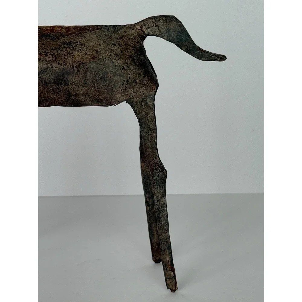 Handmade Rustic Iron Christmas Reindeer‎ Set of 3 - Twisted Antlers Patina Decor